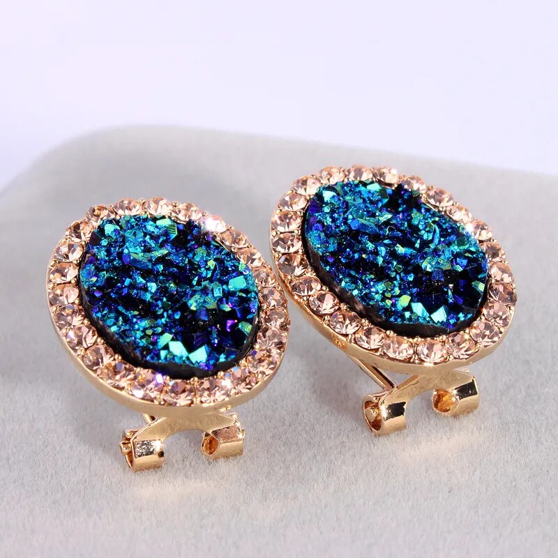 Sparkle Stud Earrings (blue/white)