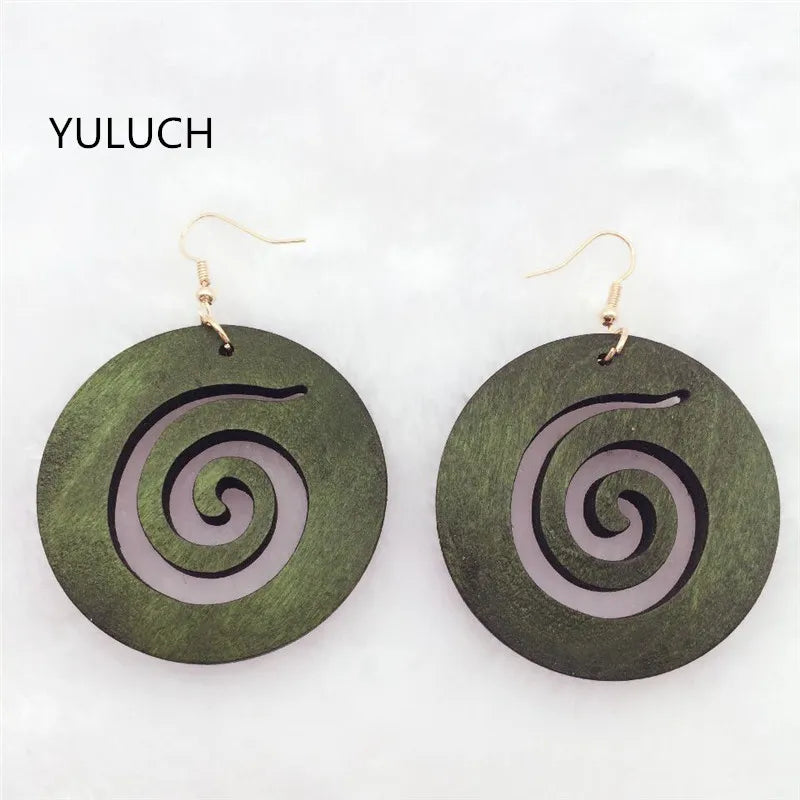 Wood Swirl Earrings (3 colors)