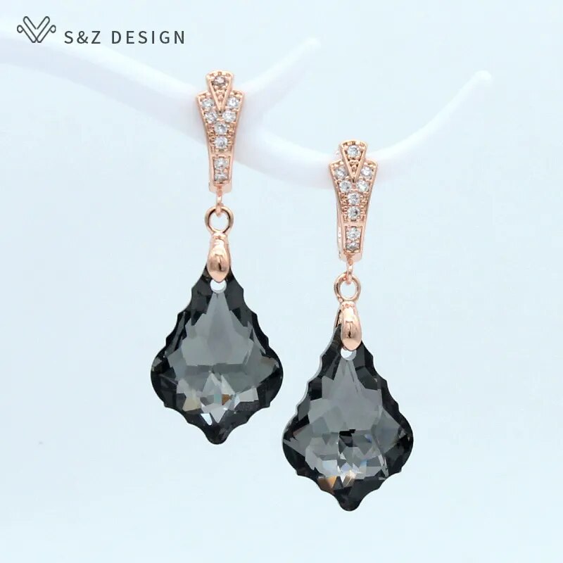 Crystal Water Drop Earrings (6 colors)