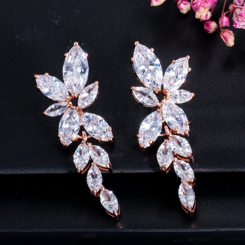 Crystal Dangle Drop Earrings (silver/gold/rose gold)