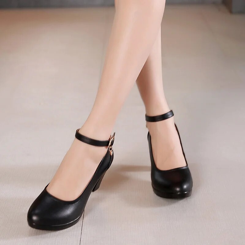 Genuine Leather High Heels