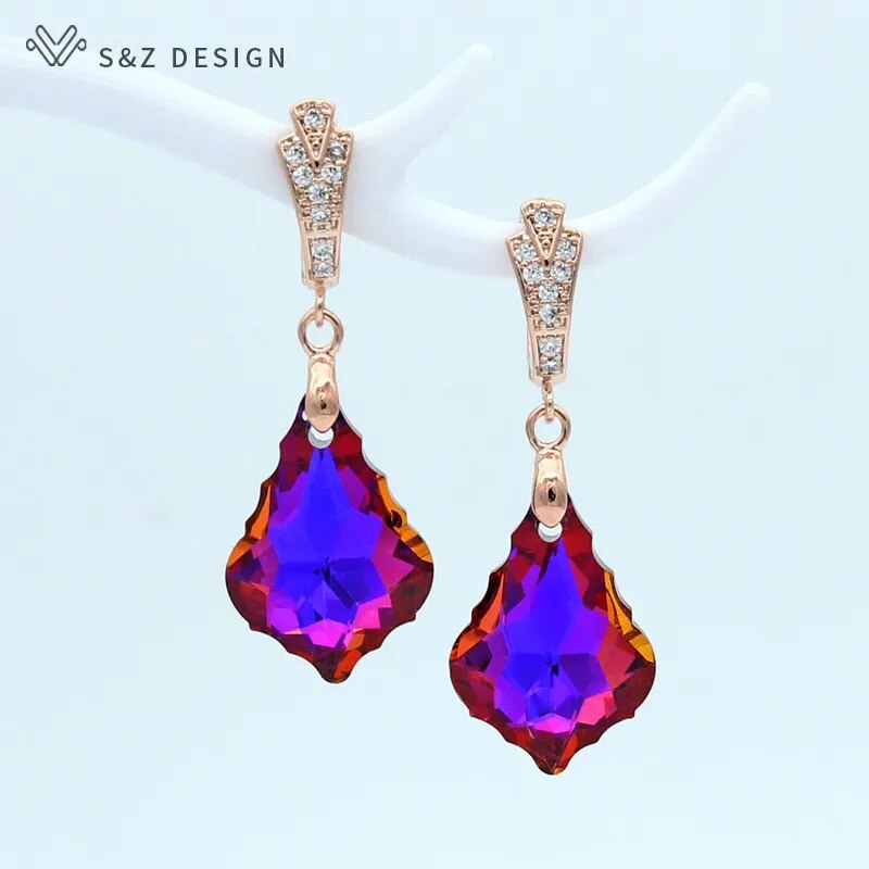 Crystal Water Drop Earrings (6 colors)