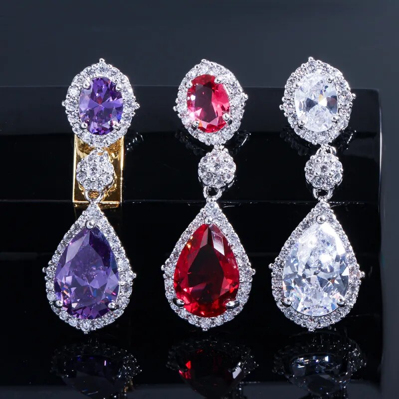 Water Drop Crystal Earrings (7 colors)