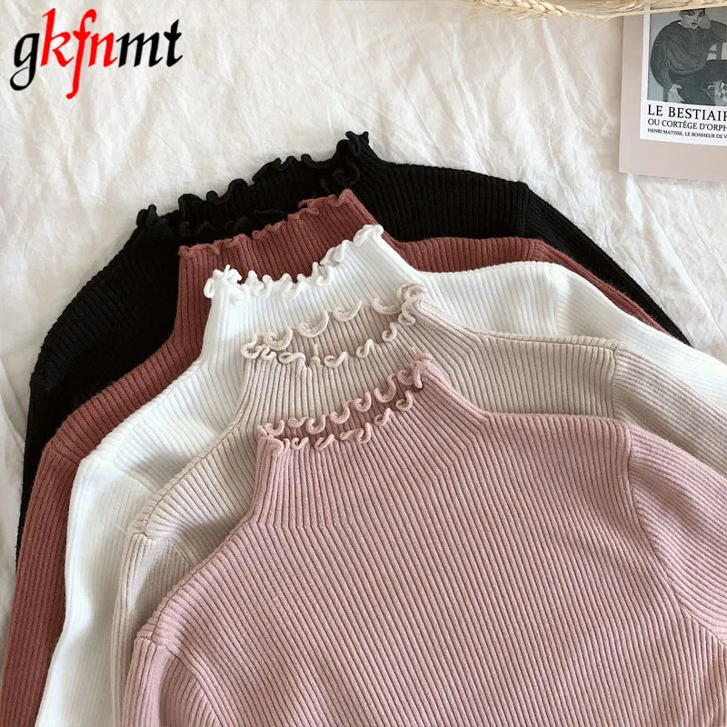 Ruffled Turtleneck Sweater (5 colors)