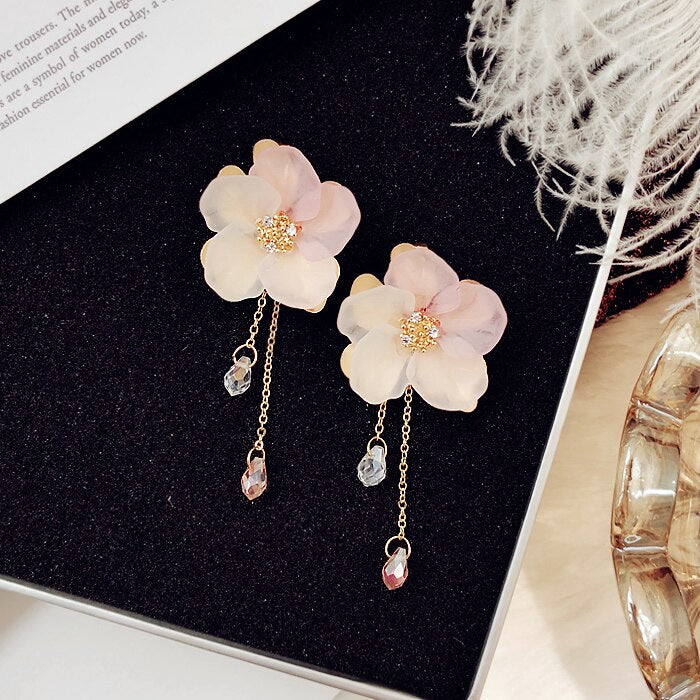 Acrylic Frosted Petals Drop Earrings