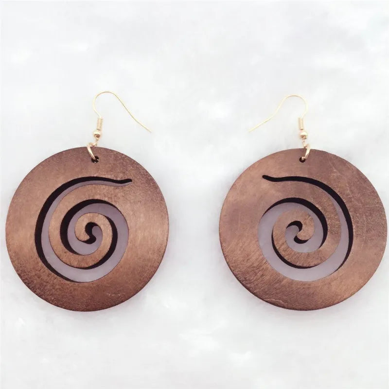 Wood Swirl Earrings (3 colors)