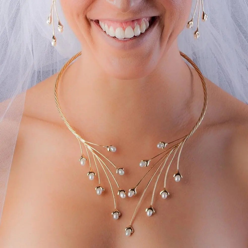 Pearl Splash Necklace (Gold/Silver)