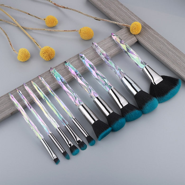 Crystal Makeup Brushes Set (1/2) (6 colors)