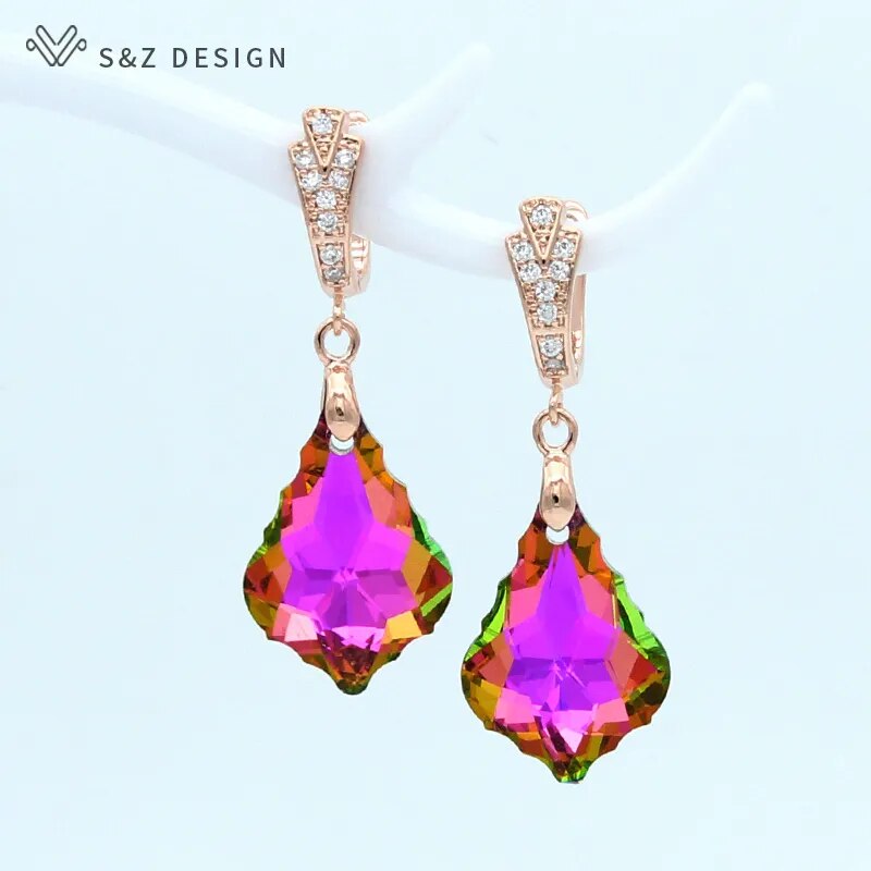 Crystal Water Drop Earrings (6 colors)