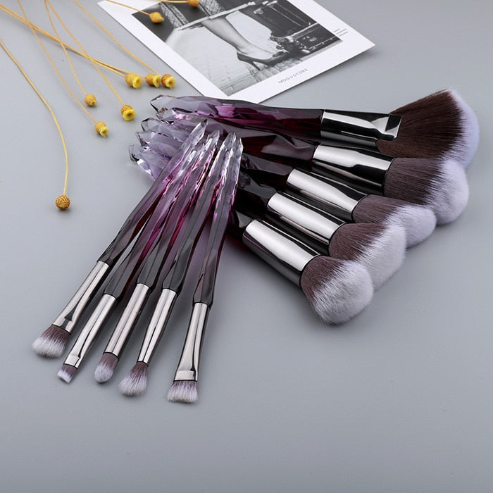 Crystal Makeup Brushes Set (1/2) (6 colors)