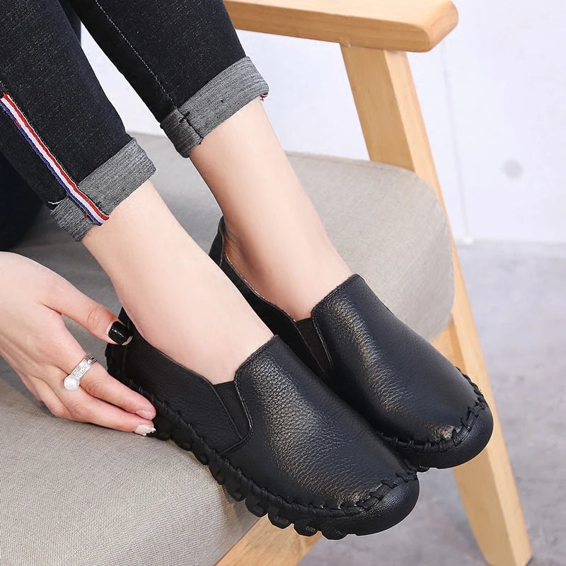 Comfy Leather Slip On Shoes (8 colors)