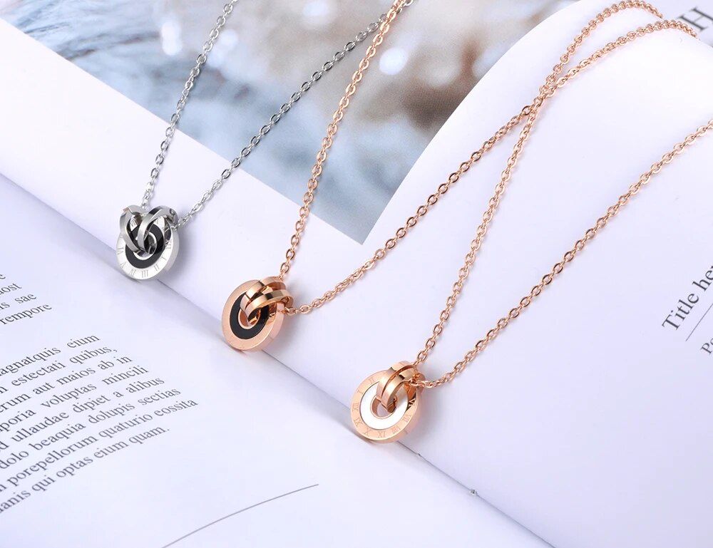 Double Circle Necklace (4 colors)