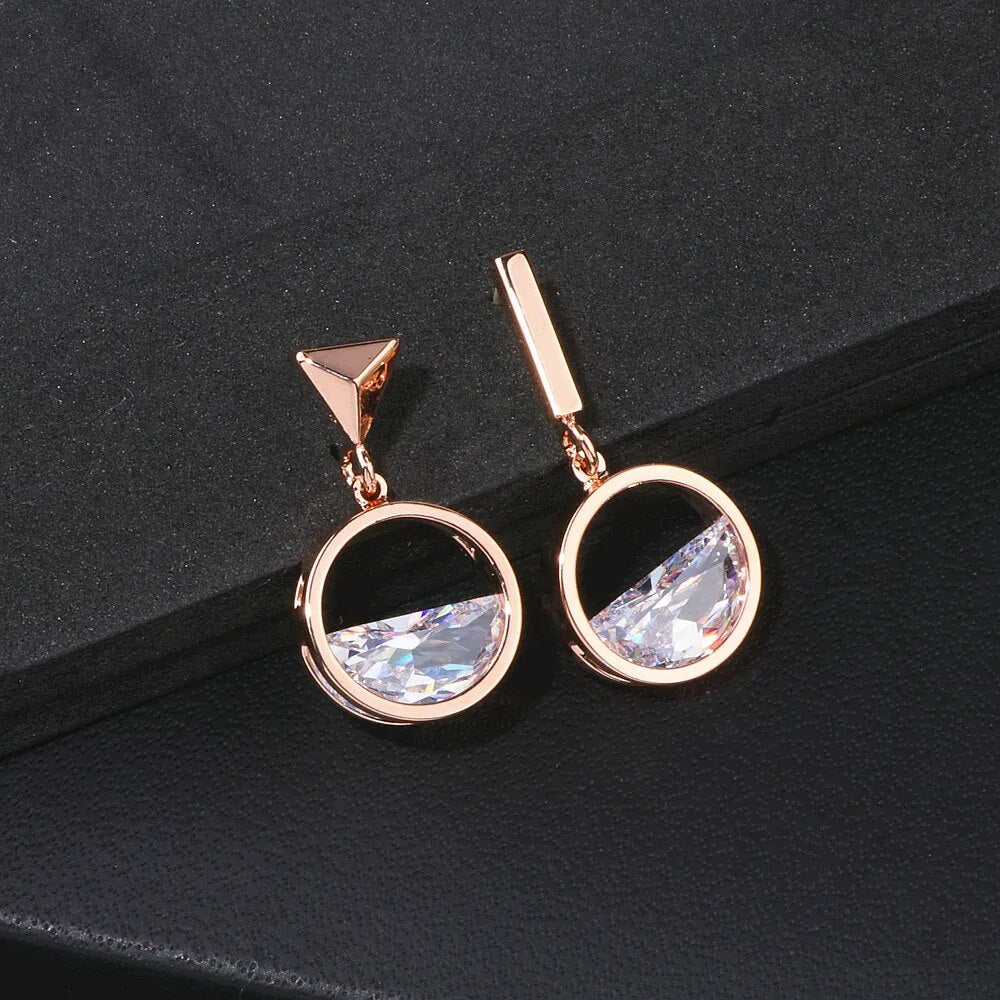 Half Full Crystal Earrings