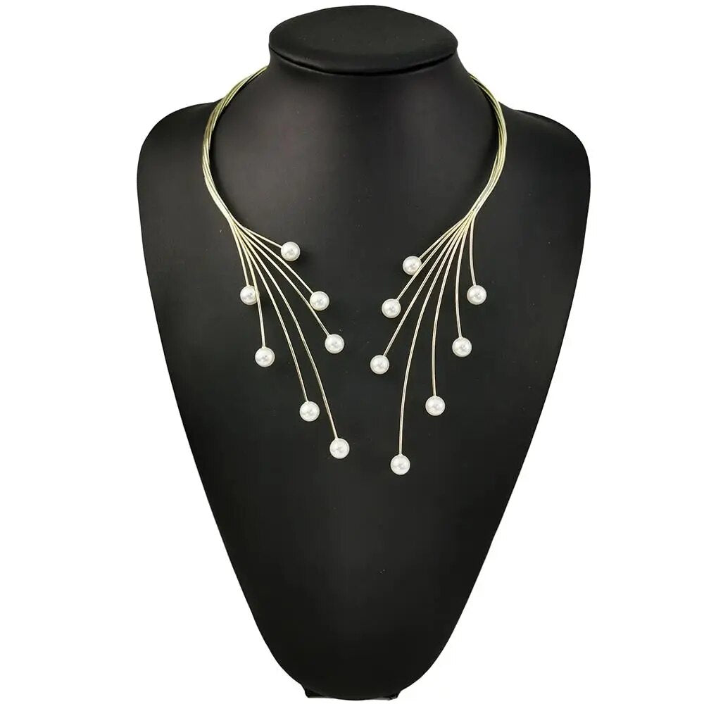 Pearl Splash Necklace (Gold/Silver)