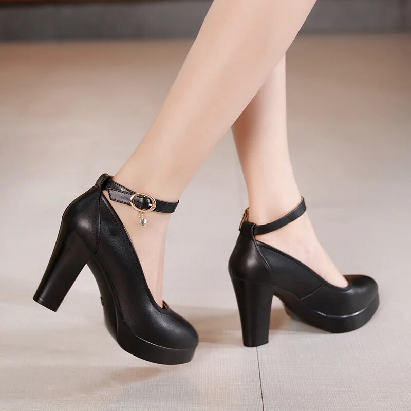 Genuine Leather High Heels