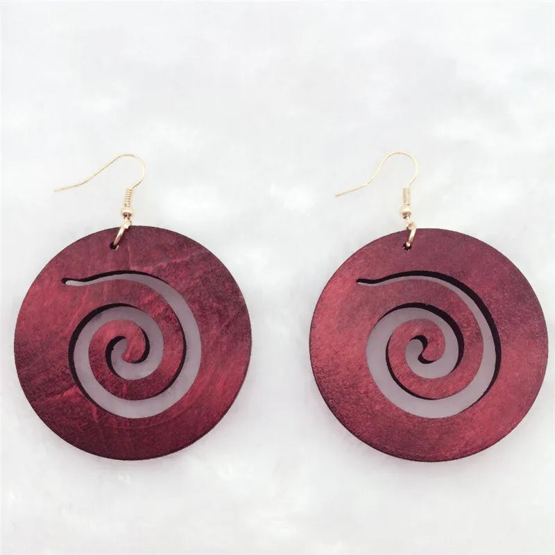 Wood Swirl Earrings (3 colors)