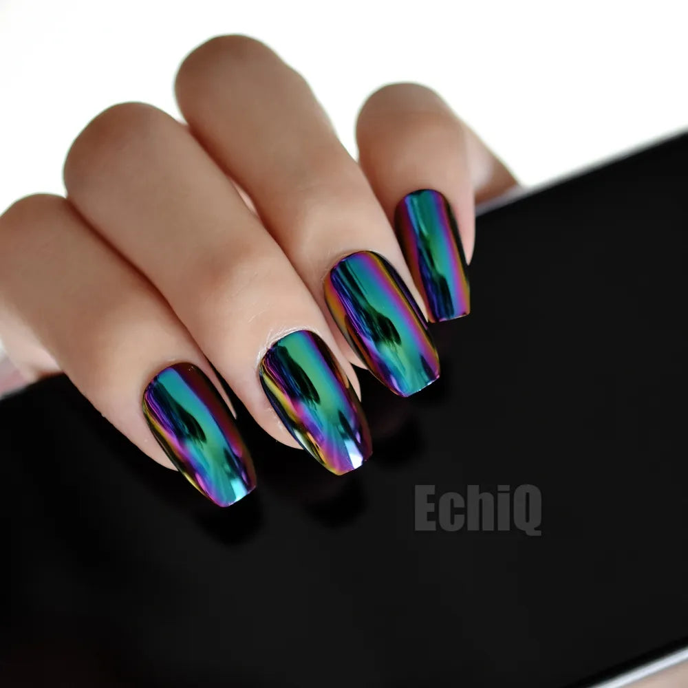 24Pcs Holographic Press On Nails