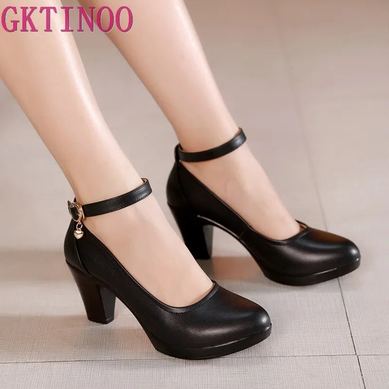 Genuine Leather High Heels