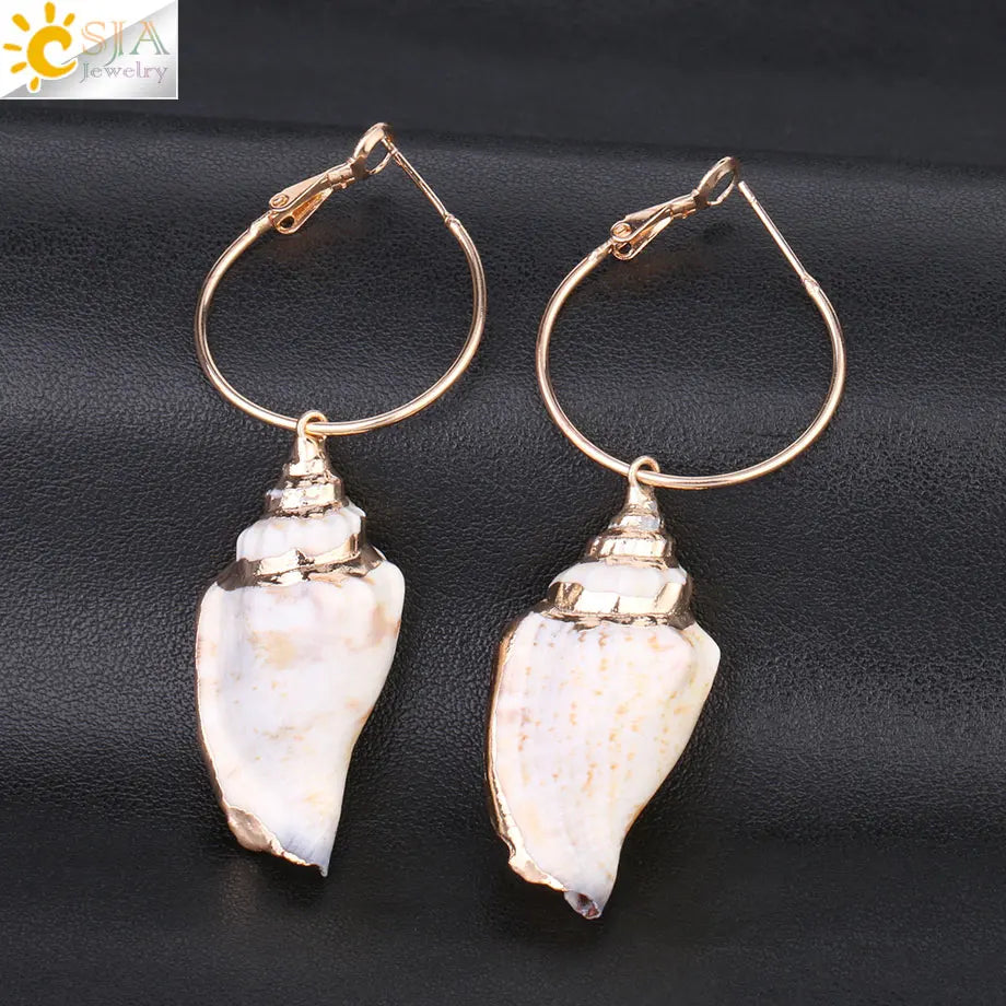 Classical Conch Sea Shell Earrings