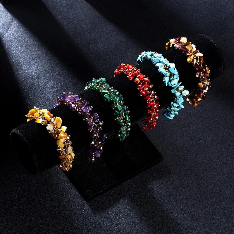 Natural Crushed Stone Bracelets (3 colors)