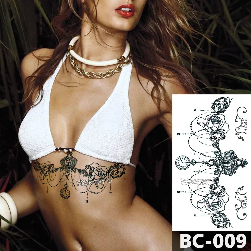 Chest Body Temporary Tattoo (23 options)