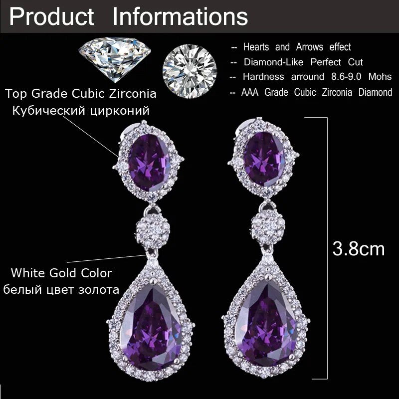 Water Drop Crystal Earrings (7 colors)