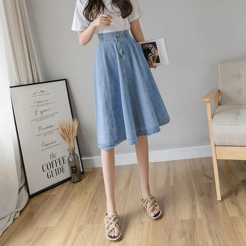 Vintage Denim Skirt (Blue/Light Blue)