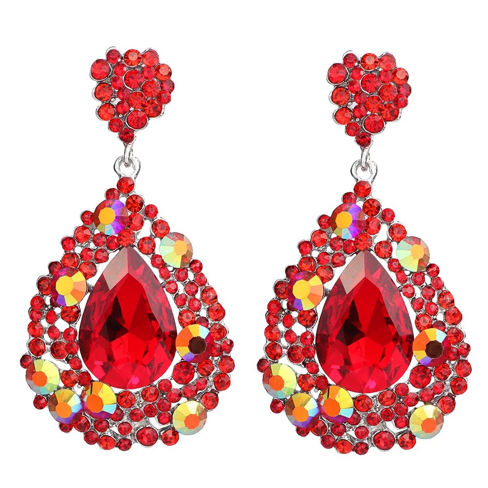 Crystal Water Drop Earrings (19 colors)