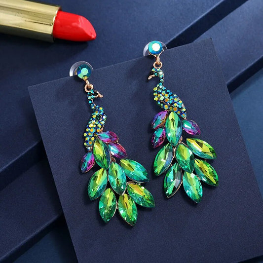 Crystal Peacock Earrings (9 colors)