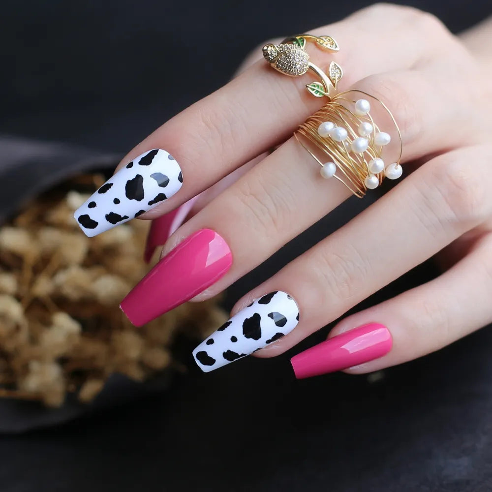 24pcs COW Press on Nails (13 colors)