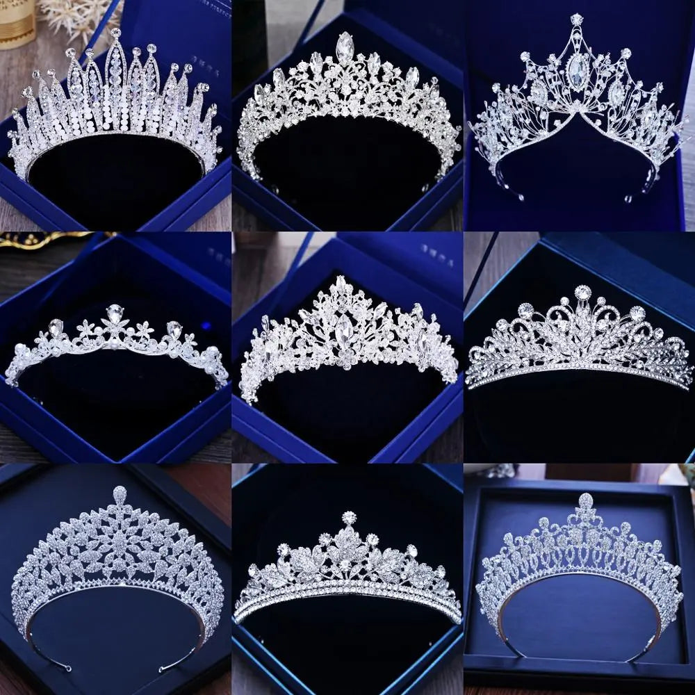 Silver Crystal Tiaras (31 styles)