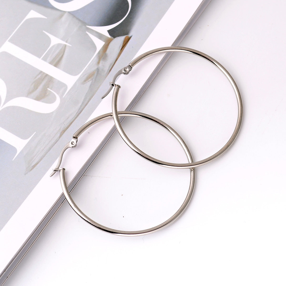 Stainless Steel Hoop Earrings Gold/Silver