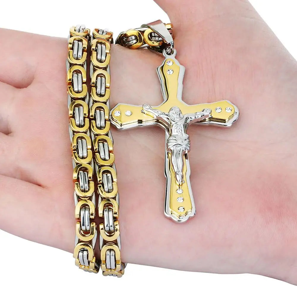 Jesus Christ Holy Crucifix Cross Pendant Necklace