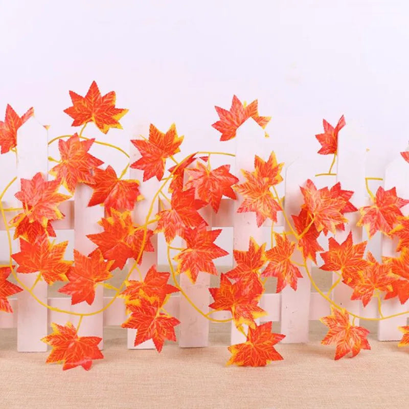 24pcs Maple Leaf Plastic Vines