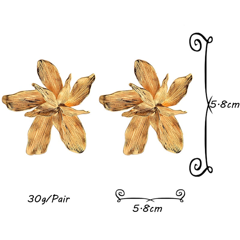 Metal Flower Earrings (Gold/Silver/Rose Gold)