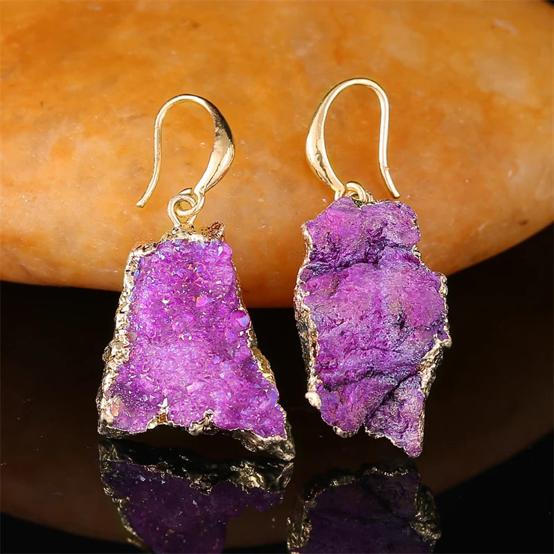 Irregular Natural Quartz Earrings