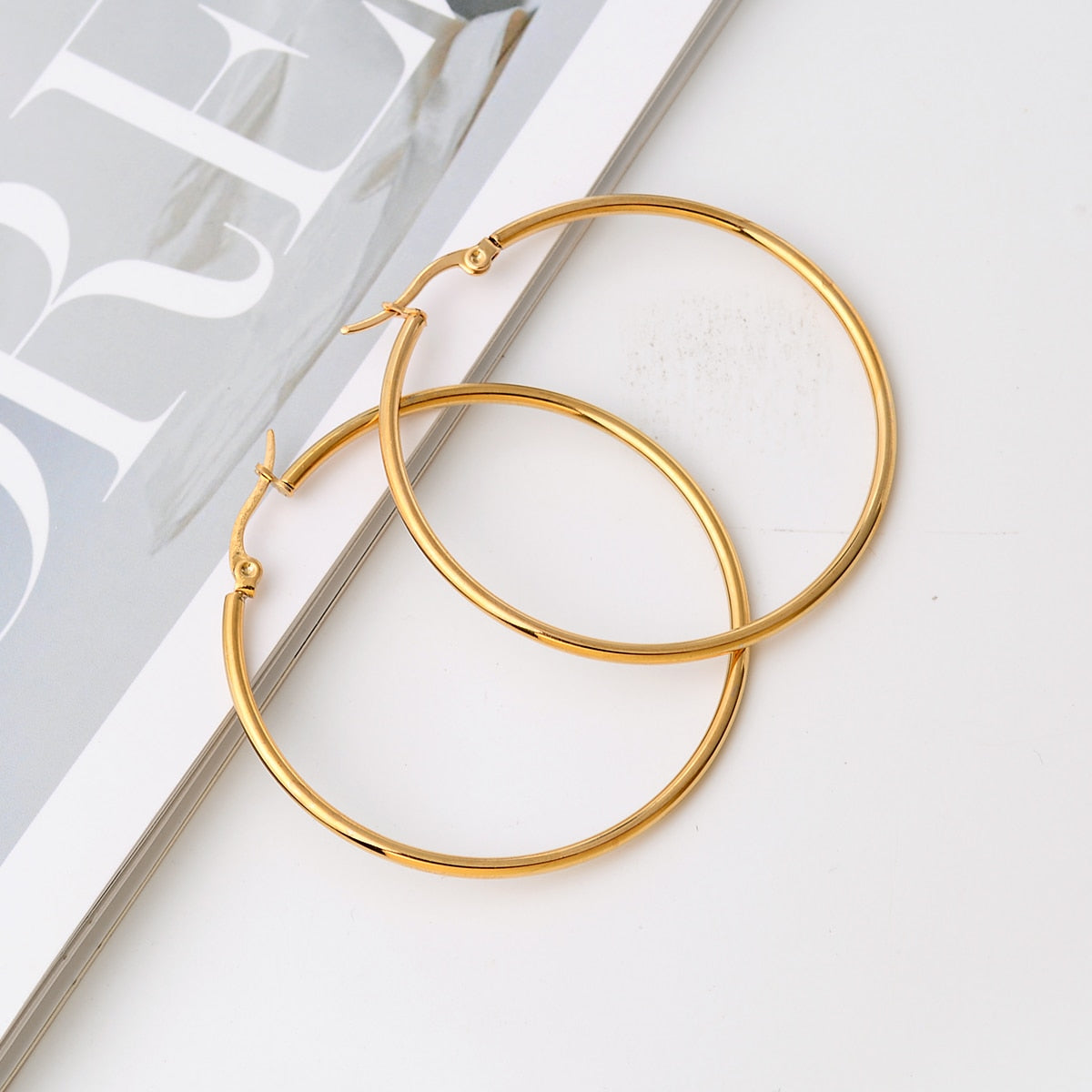 Stainless Steel Hoop Earrings Gold/Silver