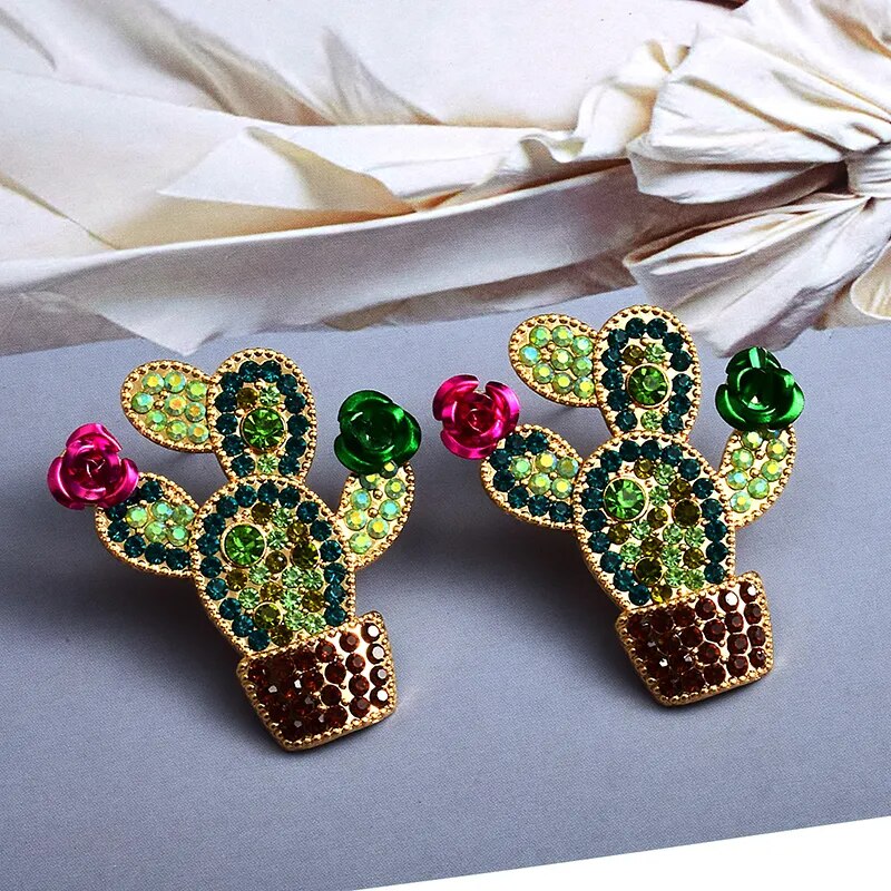 Cactus Crystal Earrings