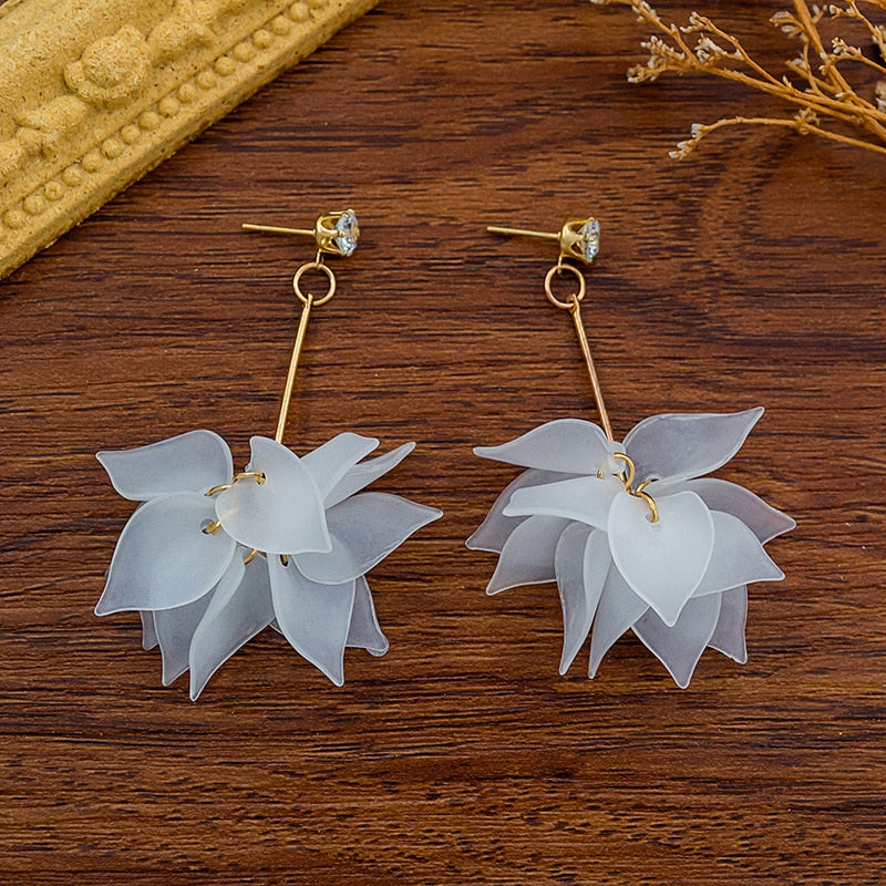 Resin Flower Drop Earrings (34 styles)