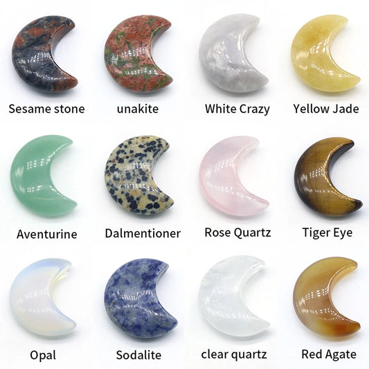 CLEARANCE! Moon Shaped Natural Crystal Stones