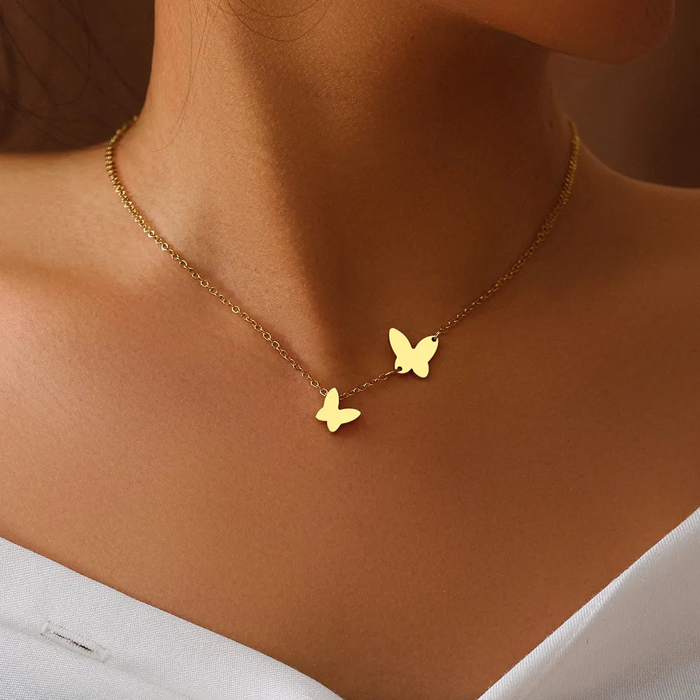 Delicate Butterfly Necklace (Gold/Silver)