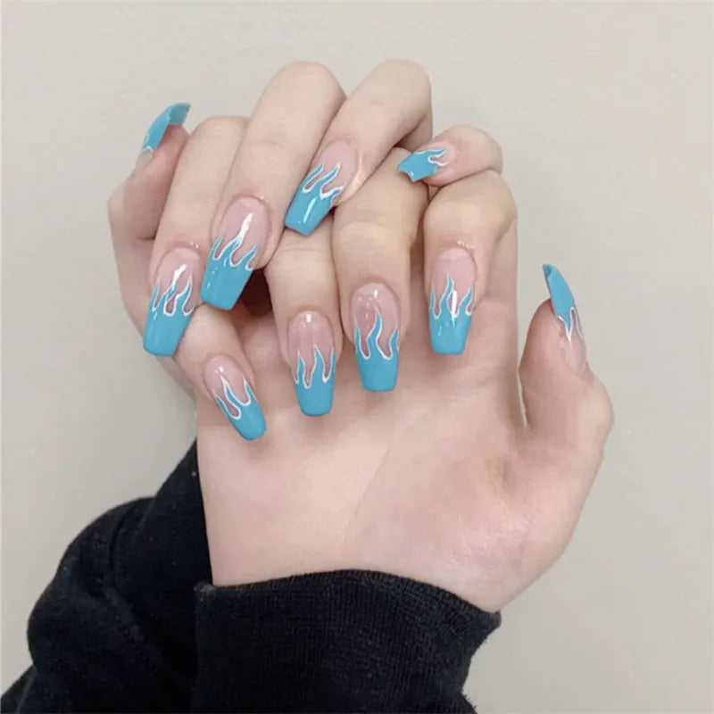 24pcs FLAME Press On Nails (7 styles)