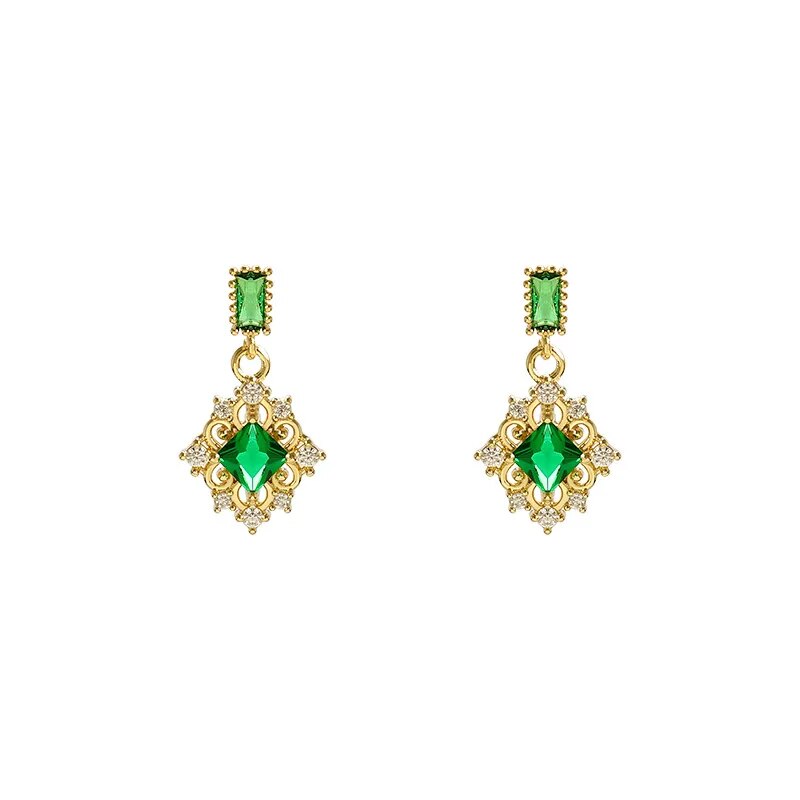 Green Crystal Earrings