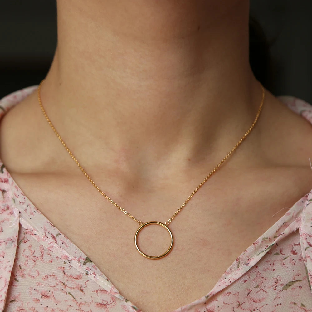 Simple Circle Dainty Necklace (Gold/Silver)