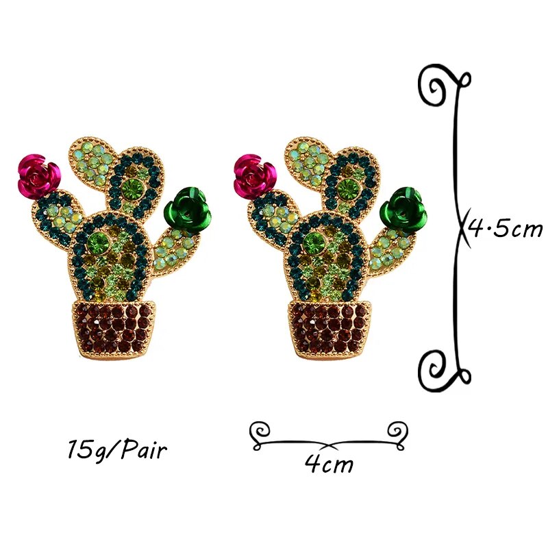 Cactus Crystal Earrings