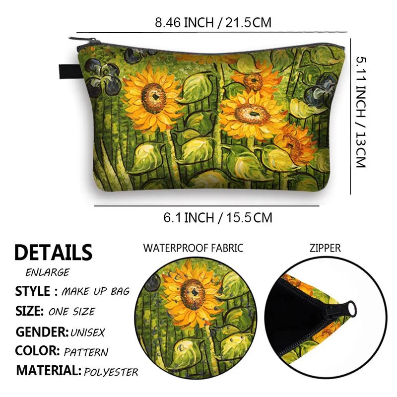 Sunflower Cosmetic Bag (21 designs)