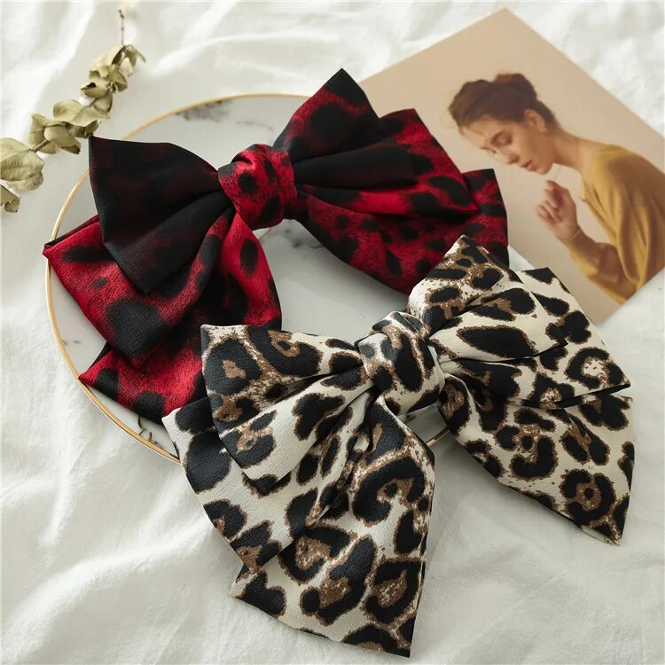 Leopard Big Bow Hair Accessory (5 options)