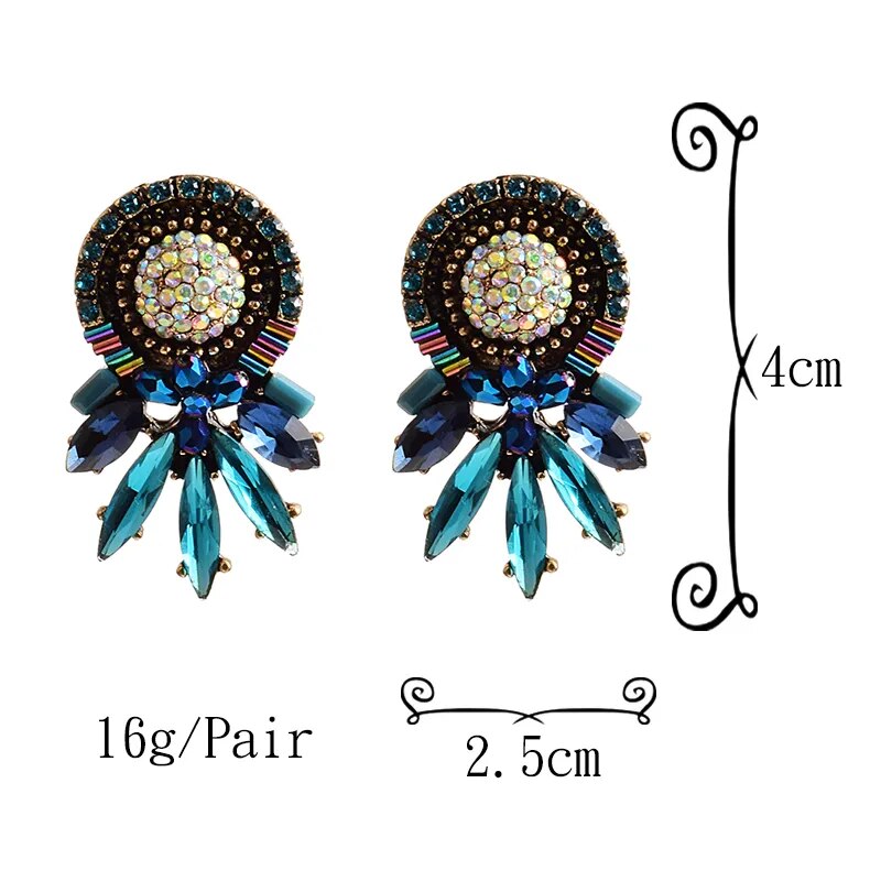 Colorful Crystal Earrings (9 colors)