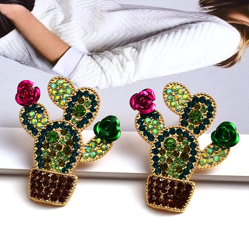 Cactus Crystal Earrings