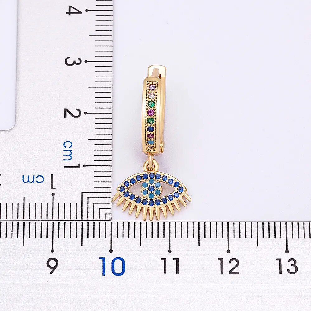 Rainbow Rhinestones on Gold Earrings (14 styles)